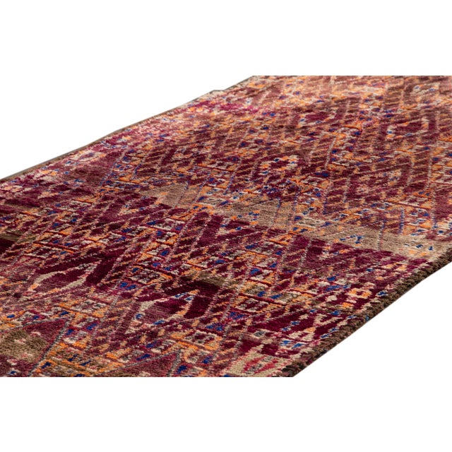Mid-20th Vintage Purple Geometric Moroccan Rug For Sale - Image 12 of 13