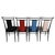 Set of 4 Postmodern Faux Suede Dining Chairs in Mixed Colors With Black Metal Frames For Sale - Image 4 of 4