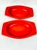 Mid 20th Century Vintage Mid-Century Modern 1960s Dynasty Ware Red Enamel Baking Serving Dishes Wicker Holders-a Pair For Sale - Image 5 of 11