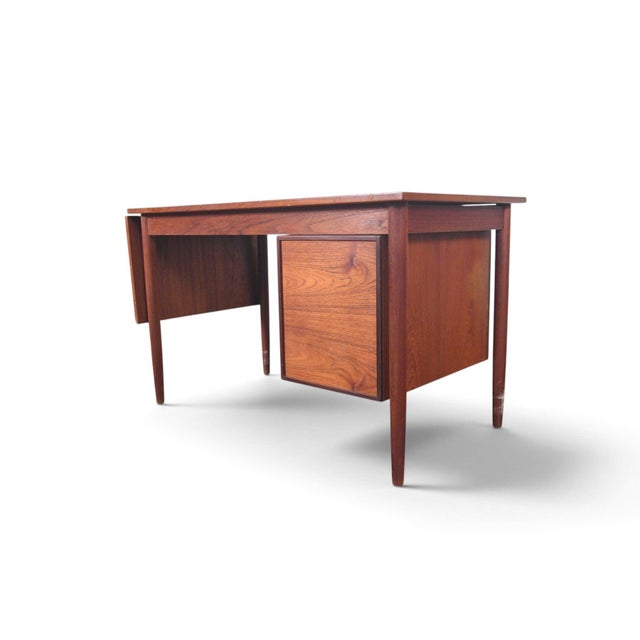 Scandinavian Modern Drop Leaf Desk With Movable Case in Teak For Sale - Image 16 of 16