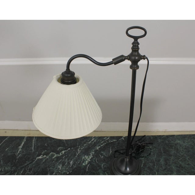 Traditional Robert Abbey Bronze Finish Desk Lamp W. Shade For Sale - Image 3 of 8