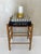 Late 20th Century Vintage Woven Leather and Oak Stool / Side Table, Scandinavian Style For Sale - Image 5 of 5