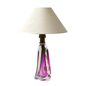 Mid-Century Purple Glass Table Lamp from Val Saint Lambert, 1950s