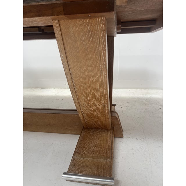 Antique Art Deco Desk in Limed Oak, 1900s For Sale - Image 15 of 18