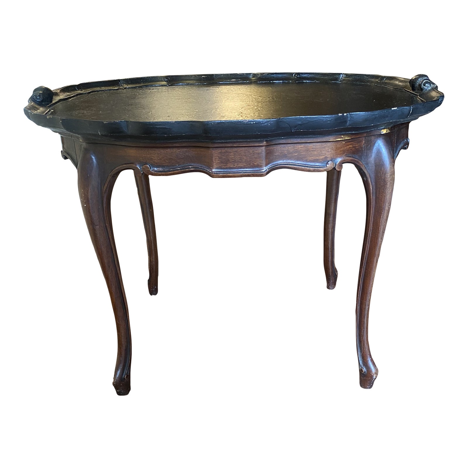 French Style Black Painted Coffee Table by Wa Hathaway Company New York ...
