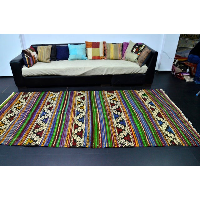 Vintage Turkish Handmade Kilim Rug For Sale In Phoenix - Image 6 of 11