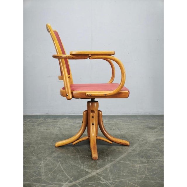 Adjustable Swivel Office Chair from Ligna, Former Czechoslovakia, 1950s For Sale - Image 3 of 16