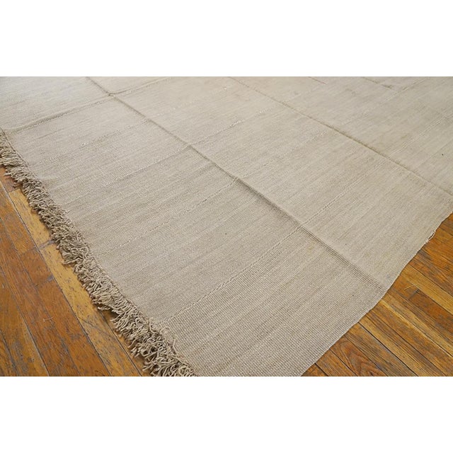 1940s White Cream Solid Tribal Antique Kilim n.w. Persian Rug 7'7" X 10'2" Flatweave Wool Carpet For Sale In New York - Image 6 of 6
