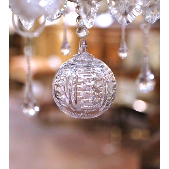 Mid 20th Century Italian Crystal Twelve-Light Chandelier With Cut-Glass Pendants For Sale - Image 13 of 13