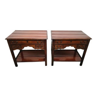 Baker Furniture Milling Road Chippendale Style Nightstands - a Pair For Sale
