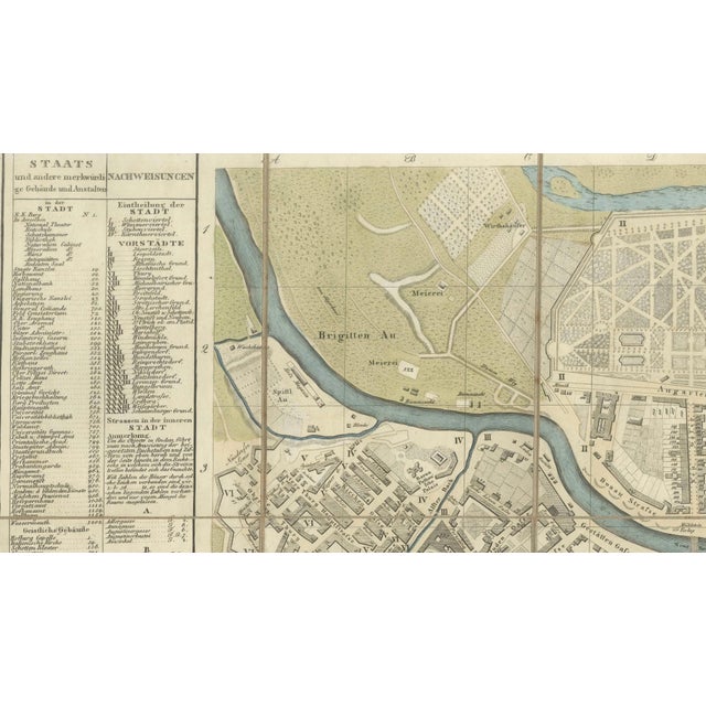 Paper Antique Map of Vienna, 1839 For Sale - Image 7 of 12