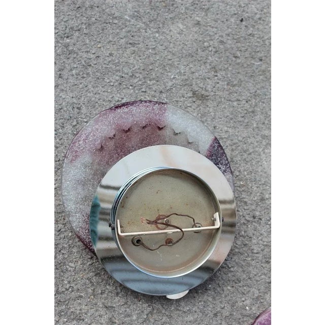 Purple, Black, and Silver Sconces attributed to Angelo Brotto for Esperia, 1970s, Set of 2 For Sale - Image 10 of 11