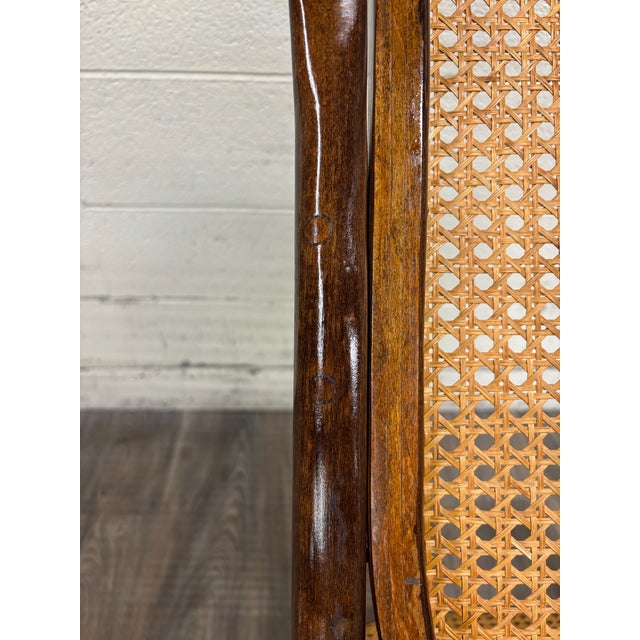 Wood Vintage Thonet Style Bentwood Beechwood Cane Seat Cane Back Rocking Chair For Sale - Image 7 of 17