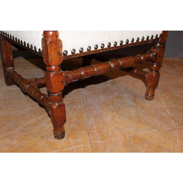 Wood Louis XIV Rack Armchair in Walnut For Sale - Image 7 of 16