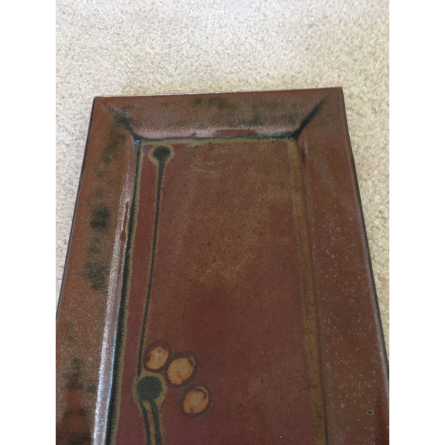 Handcrafted Large Rectangular Ceramic Plate by Kyoko Tonegawa For Sale In Charlotte - Image 6 of 13