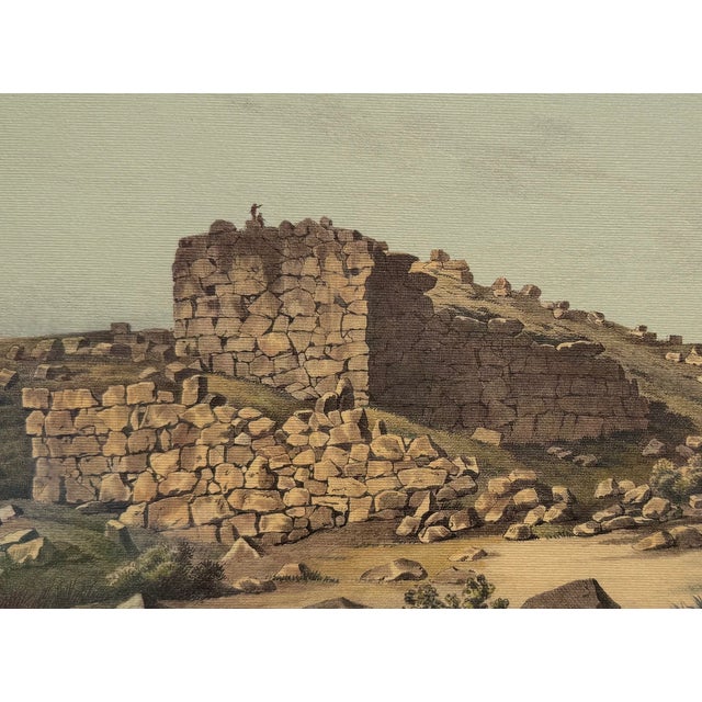 Early 20th Century Early 20th Century Edward Dodwell Prints of Ancient Mycenae and Tiryns, Greece, Framed in Museum Glass - a Pair For Sale - Image 5 of 18