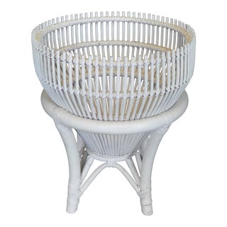 Mid Century Franco Albini Style Rattan Planter For Sale