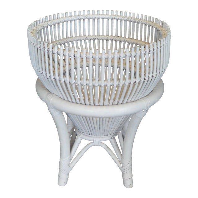 Mid Century Franco Albini Style Rattan Planter For Sale