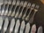 Set of 12 ERCUIS fish forks and 12 fish knives, Vieux Paris model, in silver-plated metal - Fork L=18.5cm Knives L=20.5cm.