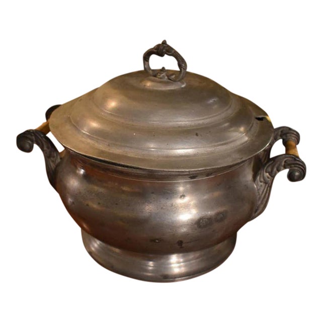 19th Century American Two-Part Pewter Tureen For Sale
