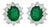 6 Ct Oval Shape Emerald & 3 Ct Diamond Post Back Earrings 14 Karat White Gold For Sale