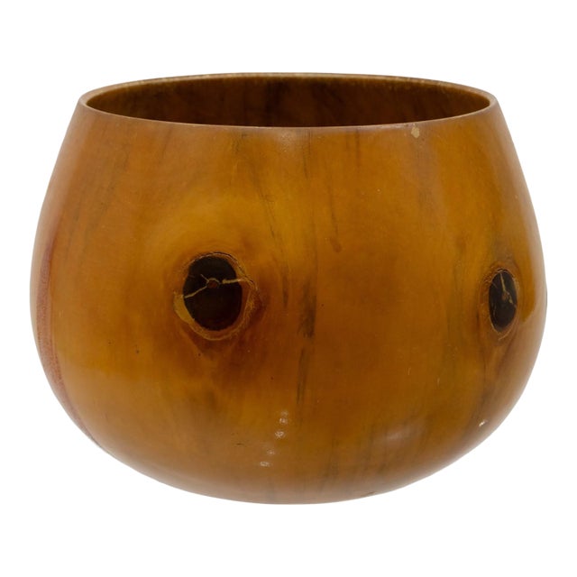 Todd Campbell Untitled Hand Turned Wood Bowl C. 1990s Signed Maui Hawaii For Sale