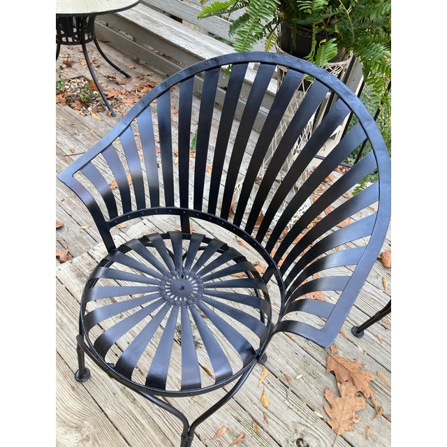 Mid 20th Century Mid 20th Century Francois Carre Fan Back Garden Chairs - A Pair, Attributed For Sale - Image 5 of 11