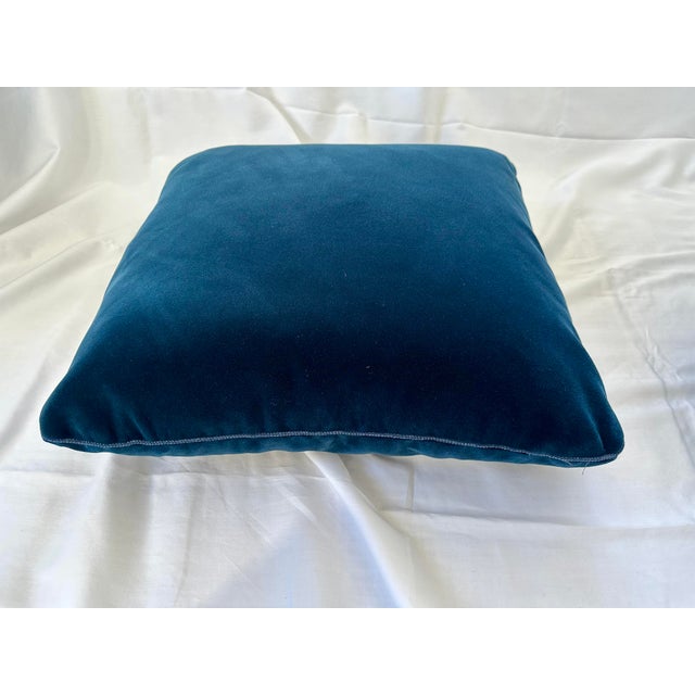 Set of 4 Custom Dark Navy Blue Velvet Pillows For Sale - Image 4 of 11