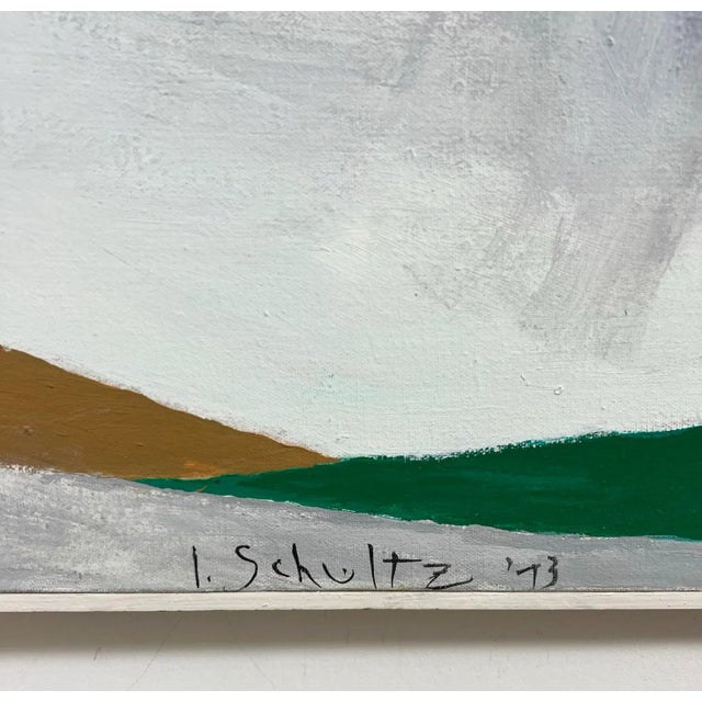 D. 1973 Abstract Modernist Painting by Irving Schultz For Sale - Image 10 of 11