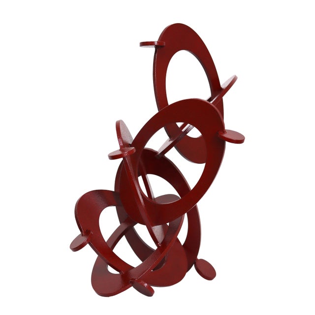 Metal Raspberry 2 - Original Red Abstract Circle Metal Sculpture For Sale - Image 7 of 10