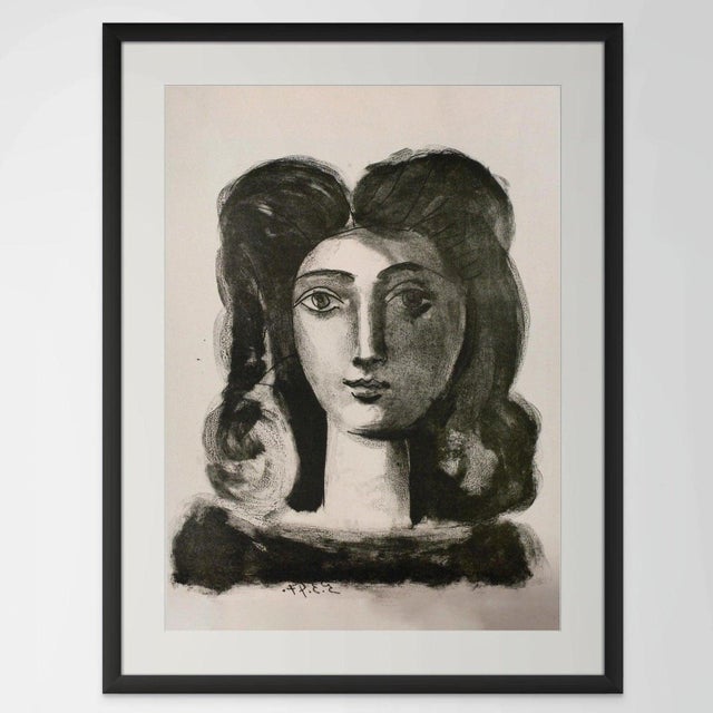 Set of 16 – "Picasso's Female Heads" | Framed Black & White Gallery Wall Collection After Pablo Picasso For Sale - Image 6 of 14