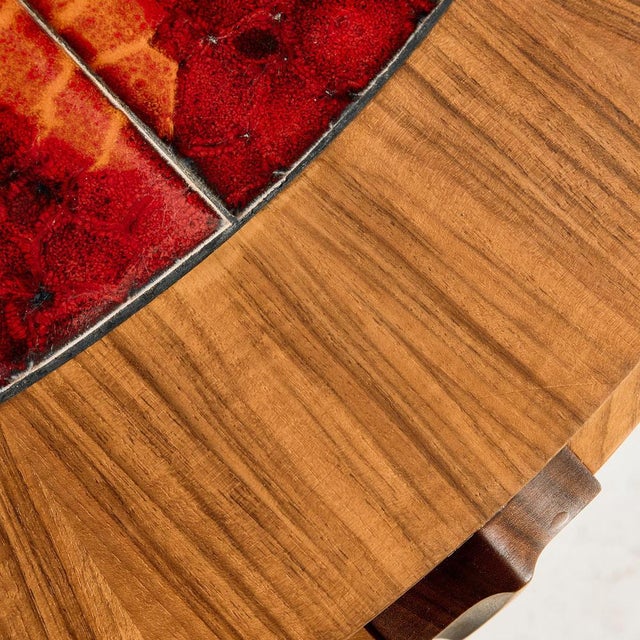 Walnut Coffee Table with Ceramic Top, 1970s For Sale - Image 11 of 17