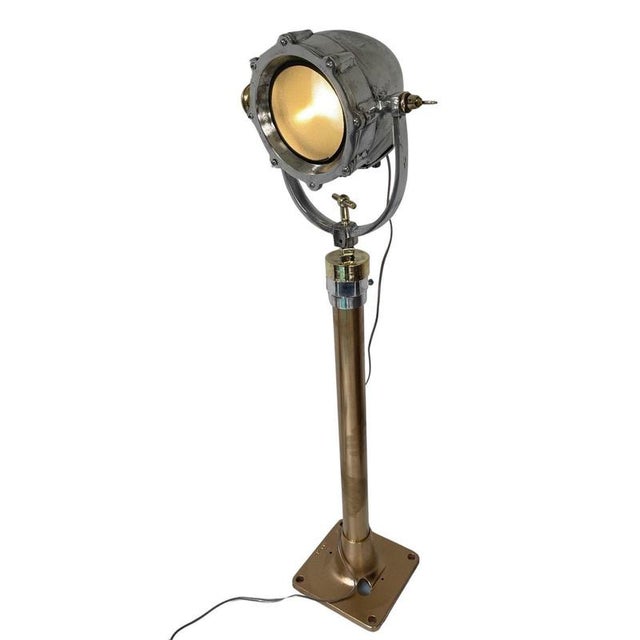 Antique Naval Searchlight with Brass Base For Sale - Image 9 of 9