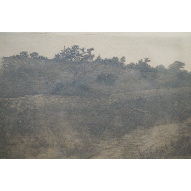 Printmaking Materials Antique John Octavius Anderson Signed Sailboat Village Seascape Etching 26" For Sale - Image 7 of 12