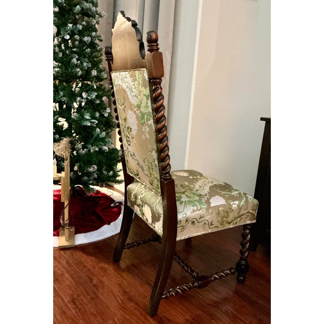 Early 19th Century Early 19th Century Victorian Walnut Barley Twist Chair Prie Dieu Parlor Dining For Sale - Image 5 of 13