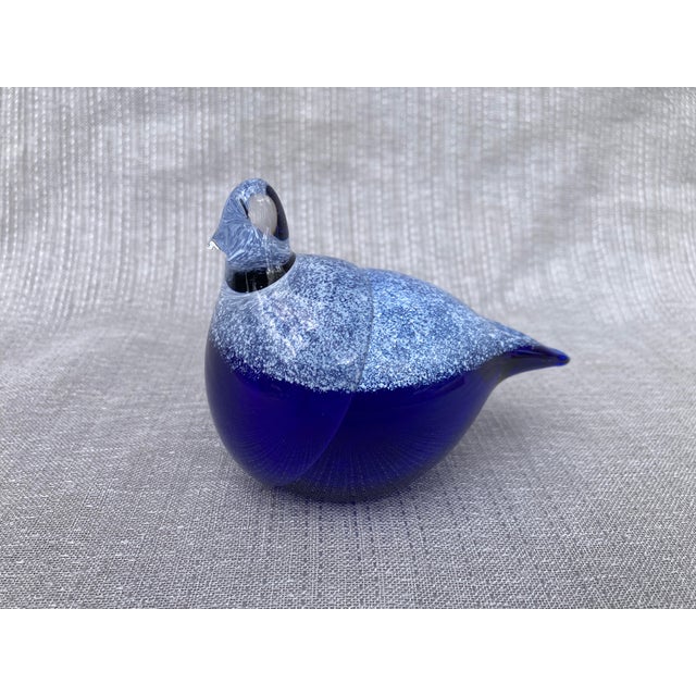 Vintage Taikayon Blue Glass Bird Figure, Finland For Sale - Image 9 of 11