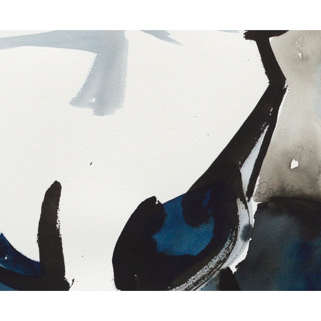 Modernist Goat Portrait in Black and Blue by Karen Druker For Sale - Image 4 of 7