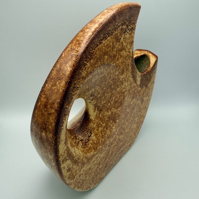 Beige Model 974 Vase by Roberto Rigon for Bertoncello Ceramiche d´Arte, Italy, 1970s For Sale - Image 8 of 13