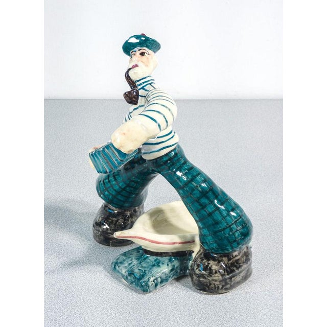 Blue Ceramic Sailor Sculpture from C.A.S.A. Aretini, 1950s For Sale - Image 8 of 18