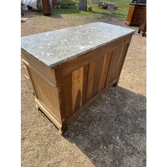 Tan 19th Century French Louis Philippe Bleached Marble Top Chest of Drawer / Commodes For Sale - Image 8 of 17