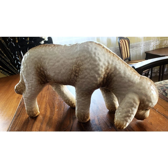 Large Ceramic Lamb/Sheep Figurine – 41 cm, Vintage Handicraft Dimensions: Length 41 cm, Width 11 cm, Height 22 cm...