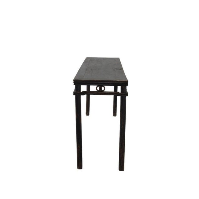 Brown 72" Long Antique Elm Console Table For Sale - Image 8 of 10