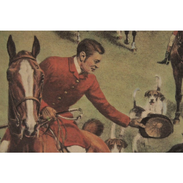 Vintage English Fox Hunt Lithograph Print, Custom Framed For Sale - Image 10 of 13