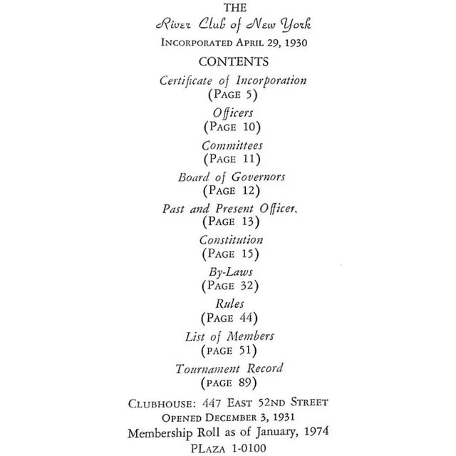 Traditional "The River Club Year Book" 1974 For Sale - Image 3 of 8