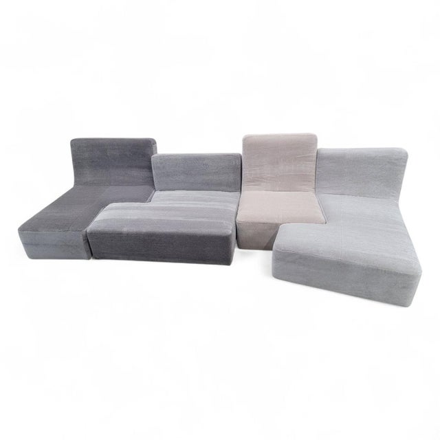 Ligne Roset Confluences by Philippe Nigro, Set of 4 Elements Newly Reupholstered in Mohair For Sale - Image 4 of 10