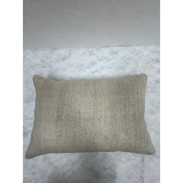 Turkish Hemp Pillow Cushion Natural Beige Pillow Cushion Cover 16" x 24" For Sale - Image 4 of 4