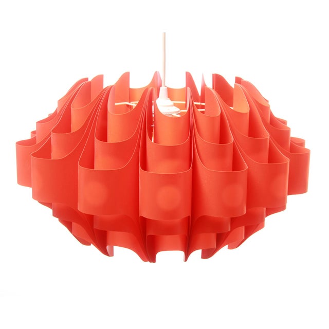 Orange Slatted Lamp, 1970s For Sale - Image 10 of 11