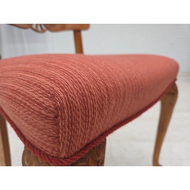 Wood Vintage Danish Dining Chairs in Furniture Wool, 1950s, Set of 6 For Sale - Image 7 of 18