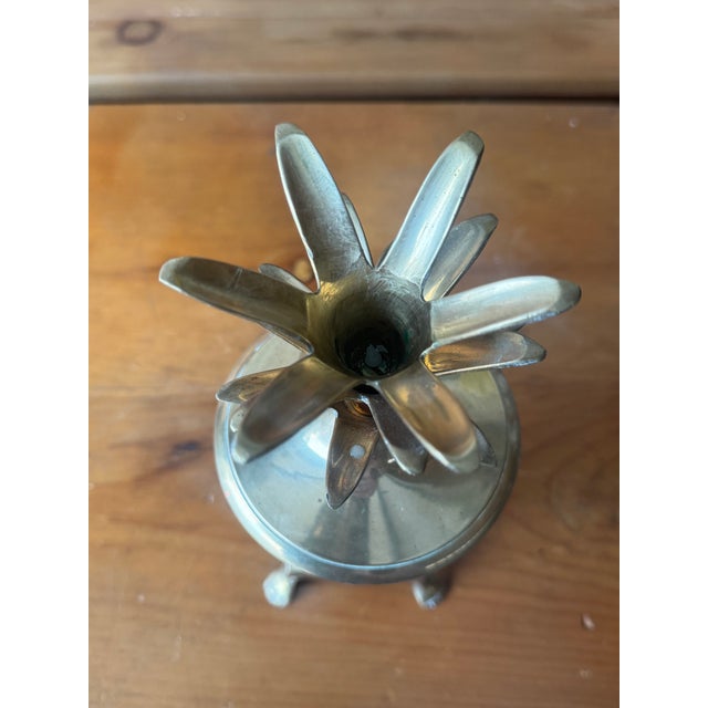 Mid-Century Modern Mid Century Brass. Pineapple Urn For Sale - Image 3 of 6