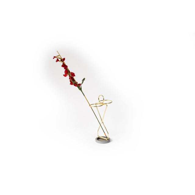 1990s Mid-Century Modern Umbrella Stand in Brass Wire, 1990s For Sale - Image 5 of 5